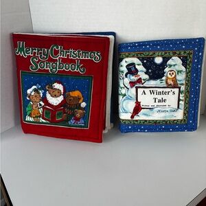 2 Cloth Christmas books- Merry Christmas Songbook and A Winters Tale